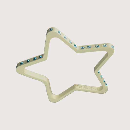 SUPERSTAR BRACELET Giallo burro con strass azzurri